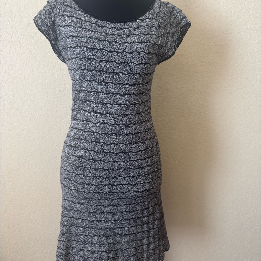 Free People Black and Gray Bodycon Dress
